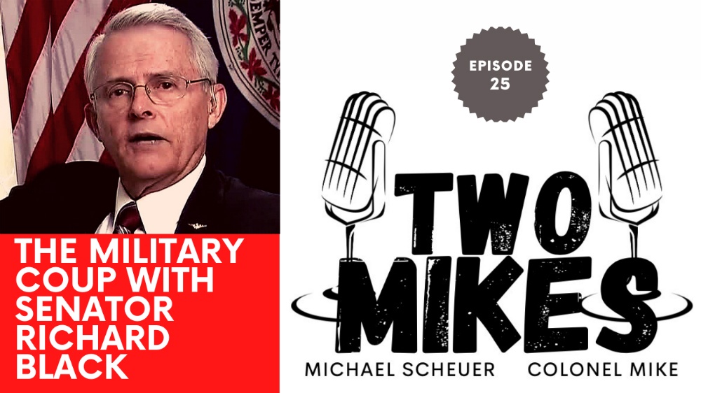 Two Mikes discuss the military coup with Senator Richard Black